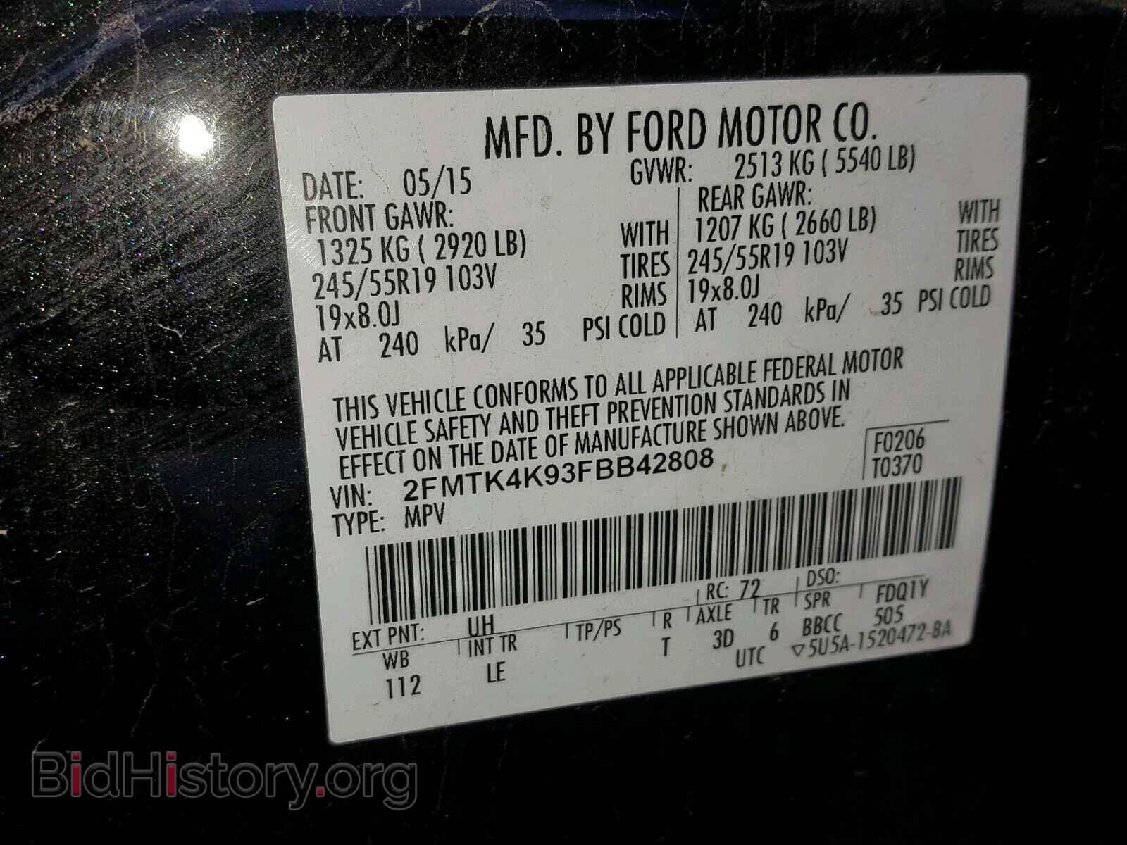 2015 FORD EDGE TITAN - VIN: 2FMTK4K93FBB42808 - Фото 10