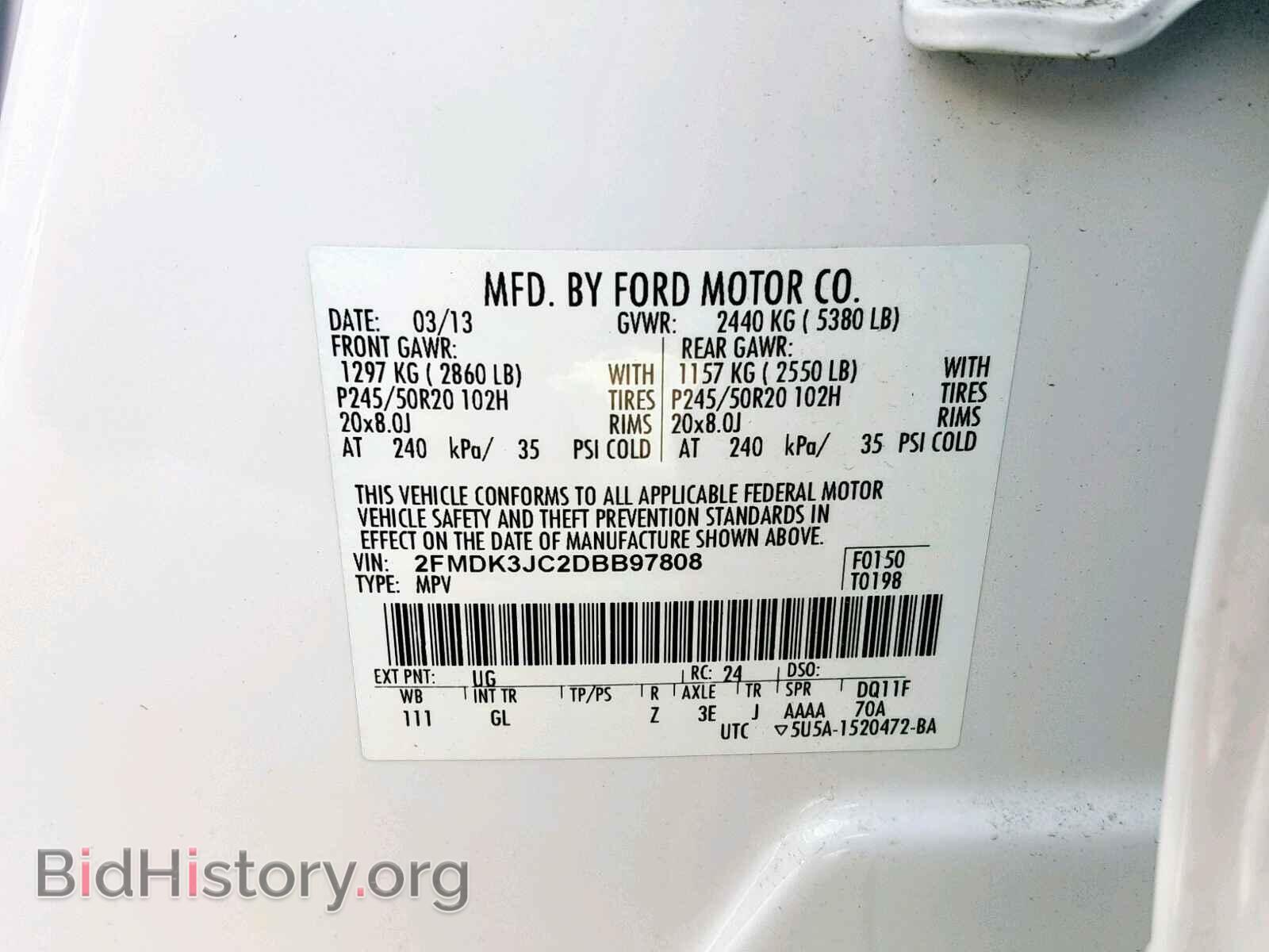 2013 FORD EDGE SEL - VIN: 2FMDK3JC2DBB97808 - Photo 10