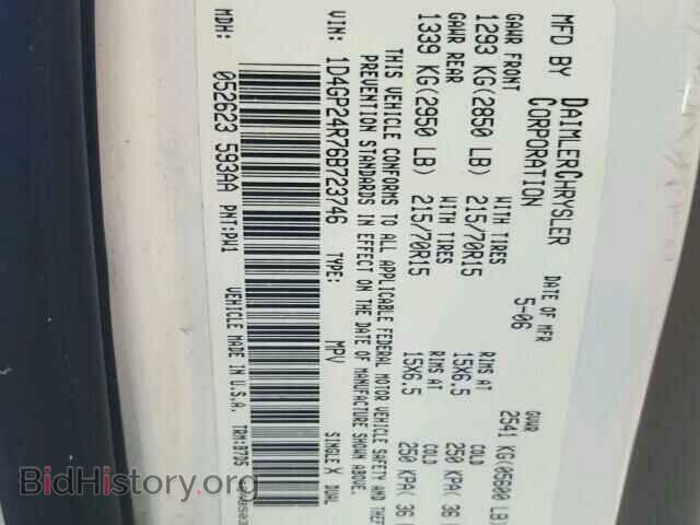 2006 DODGE CARAVAN - VIN: 1D4GP24R76B723746 - Фото 10