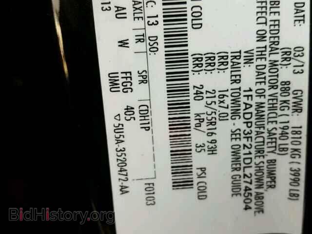 2013 FORD FOCUS - VIN: 1FADP3F21DL274504 - Photo 10