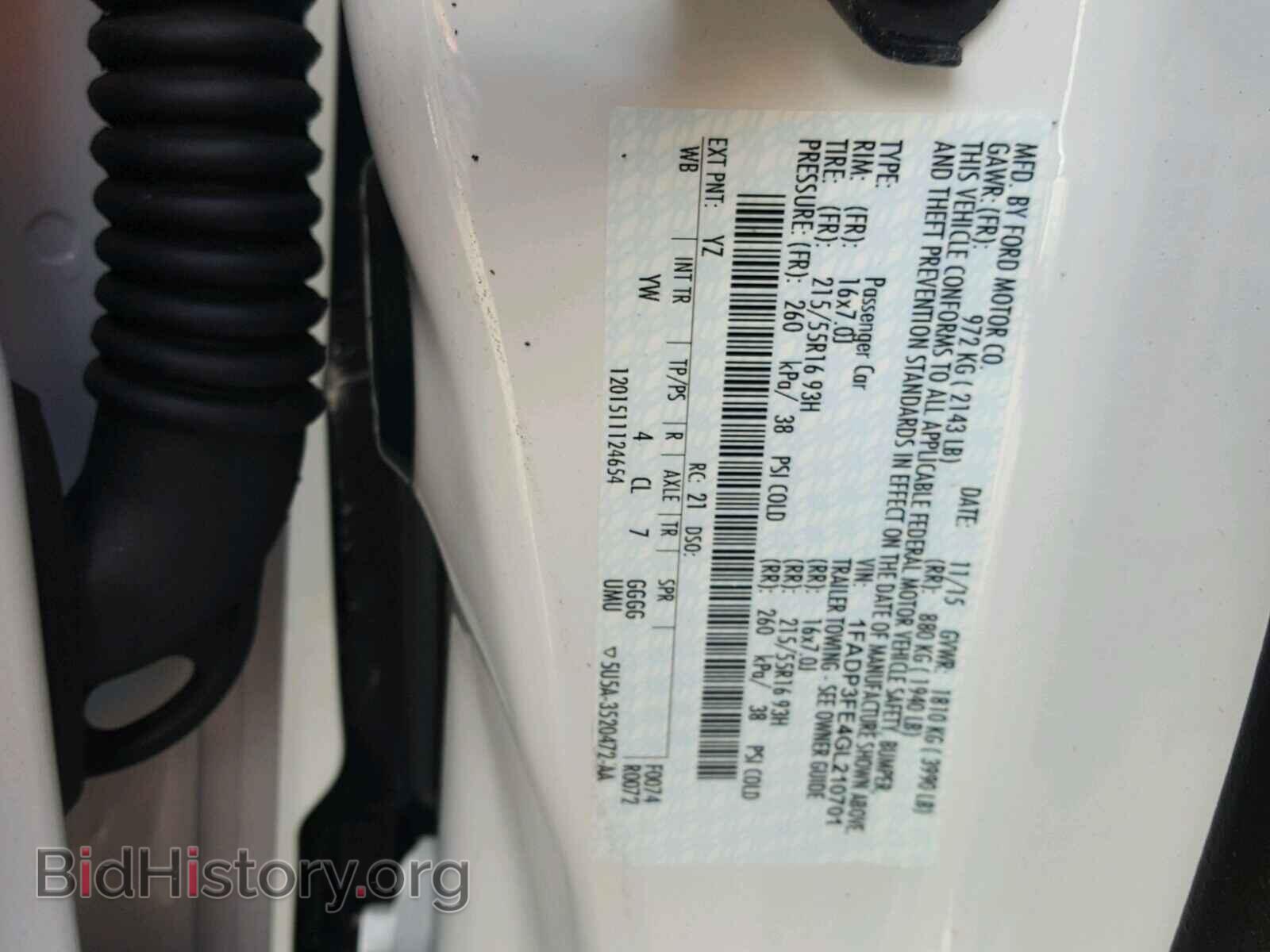 2016 FORD FOCUS - VIN: 1FADP3FE4GL210701 - Photo 10