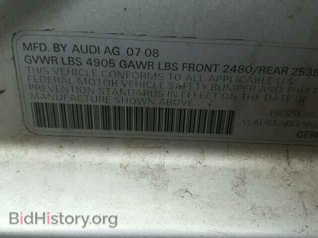 2009 AUDI A4 - VIN: WAUSF78K89N012920 - Фото 10