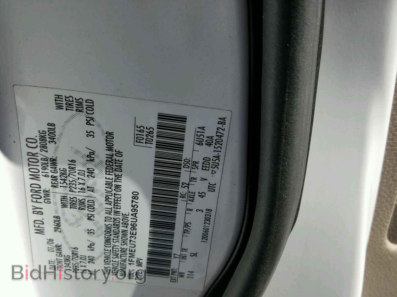 2006 FORD EXPLORER - VIN: 1FMEU73E96UA95780 - Фото 10