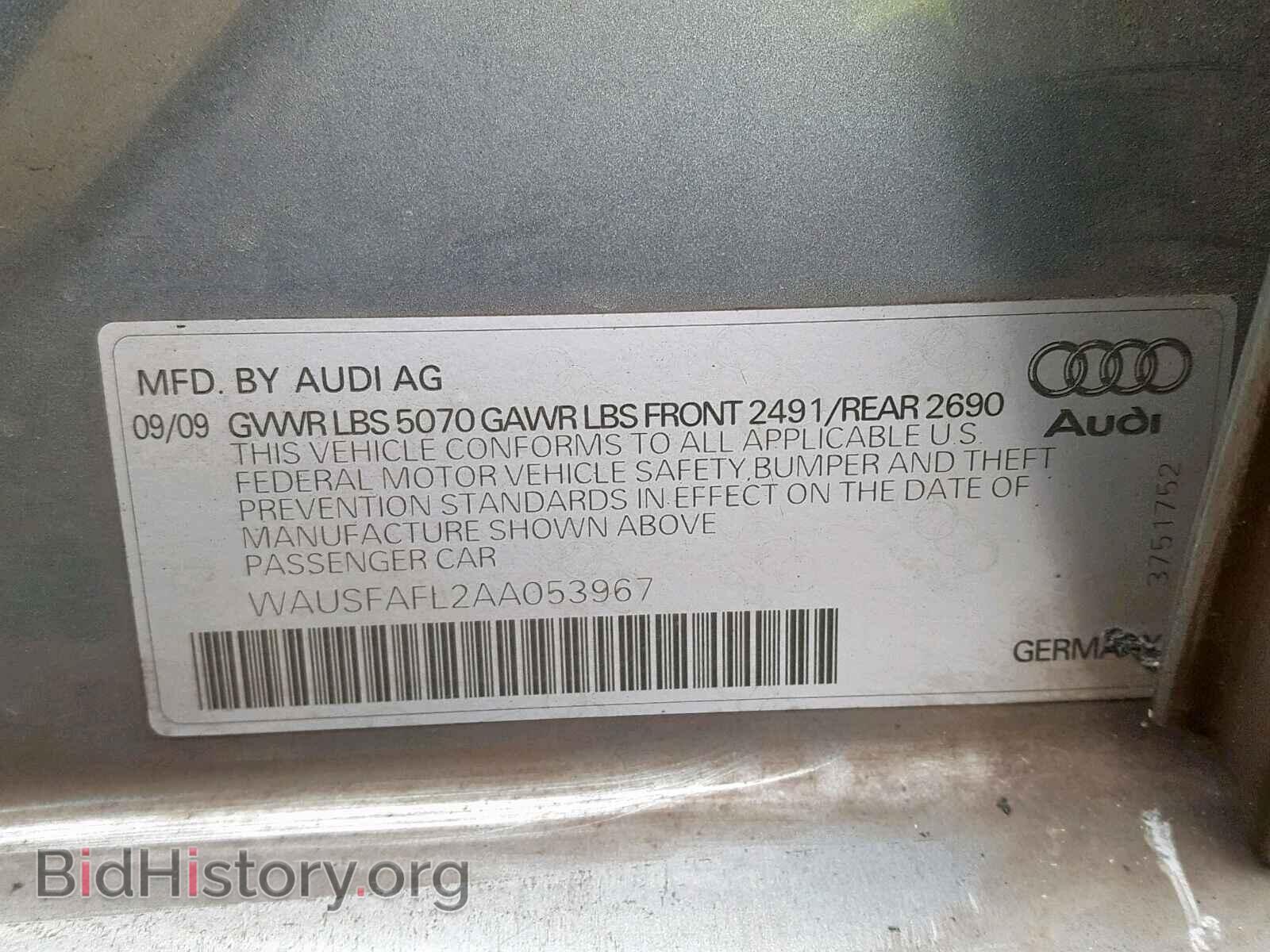 2010 AUDI A4 - VIN: WAUSFAFL2AA053967 - Фото 10