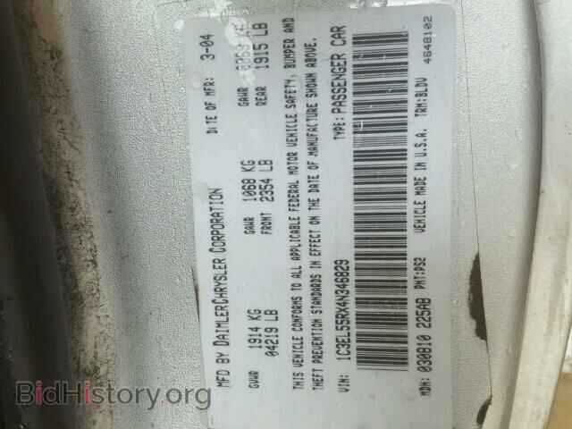 2004 CHRYSLER SEBRING - VIN: 1C3EL55RX4N346829 - Фото 10
