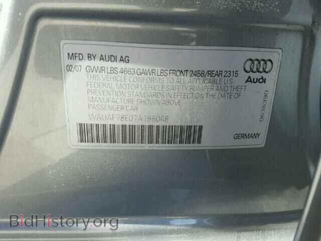 2007 AUDI A4 - VIN: WAUAF78E07A196048 - Фото 10