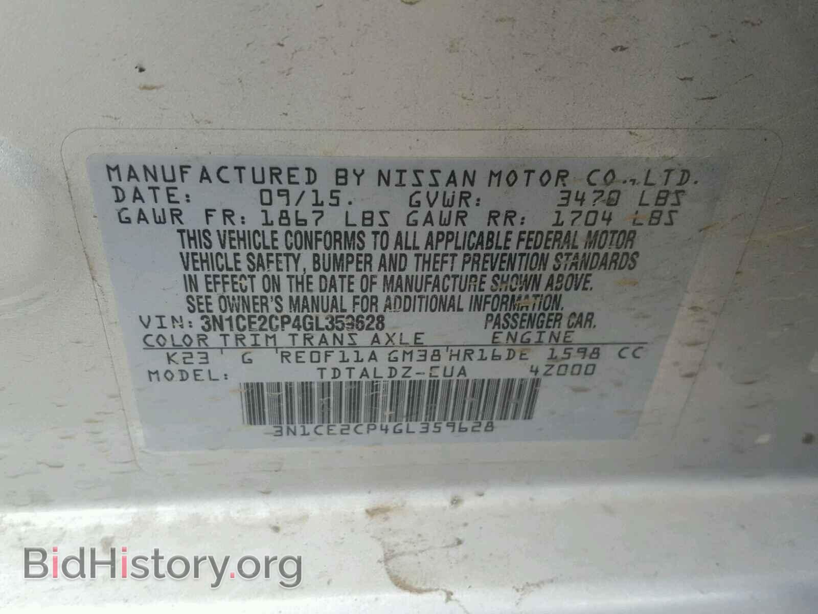 2016 NISSAN VERSA - VIN: 3N1CE2CP4GL359628 - Photo 10