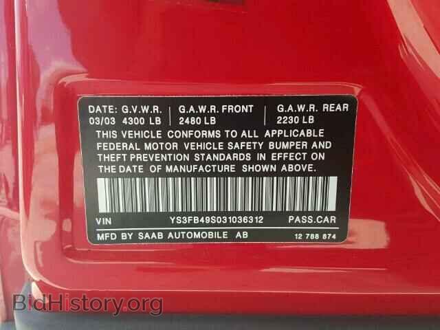 2003 SAAB 9 3 - VIN: YS3FB49S031036312 - Photo 10