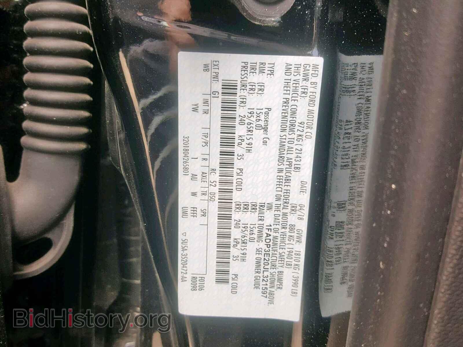 2018 FORD FOCUS - VIN: 1FADP3E20JL321597 - Фото 10