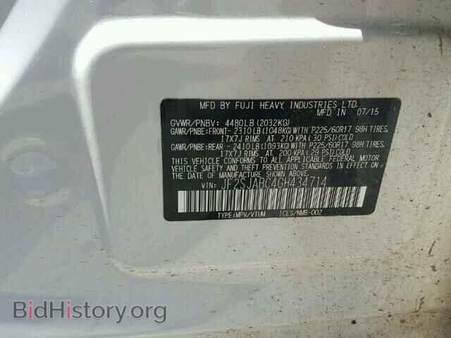2016 SUBARU FORESTER - VIN: JF2SJABC4GH434714 - Фото 10