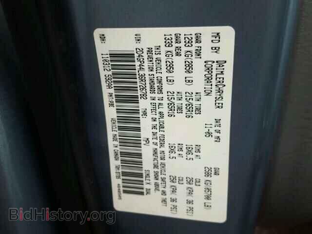 2006 DODGE CARAVAN - VIN: 2D4GP44L36R726782 - Фото 10