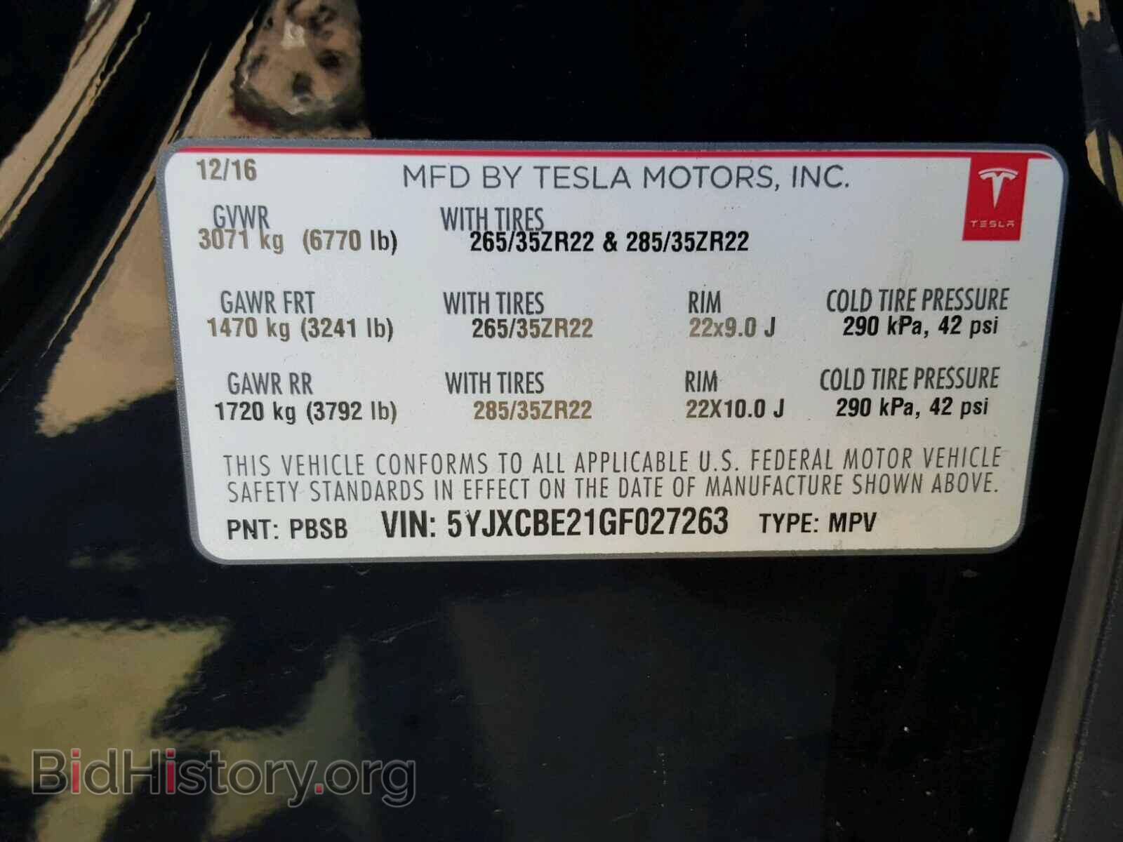 2016 TESLA MODEL X - VIN: 5YJXCBE21GF027263 - Photo 10