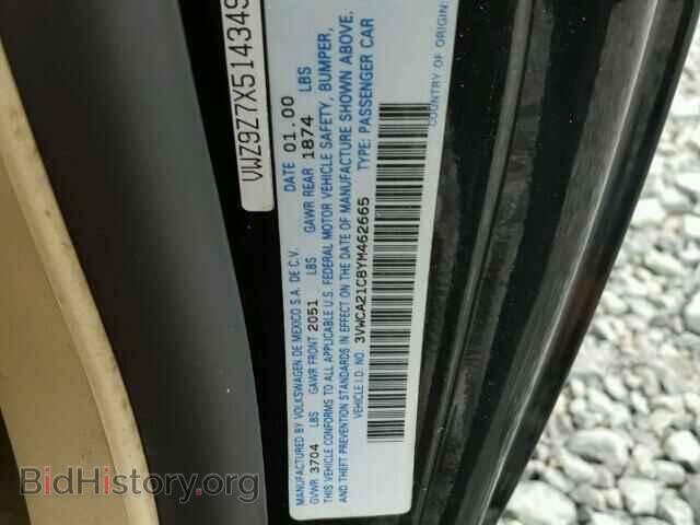 2000 VOLKSWAGEN BEETLE - VIN: 3VWCA21C8YM462665 - Фото 10