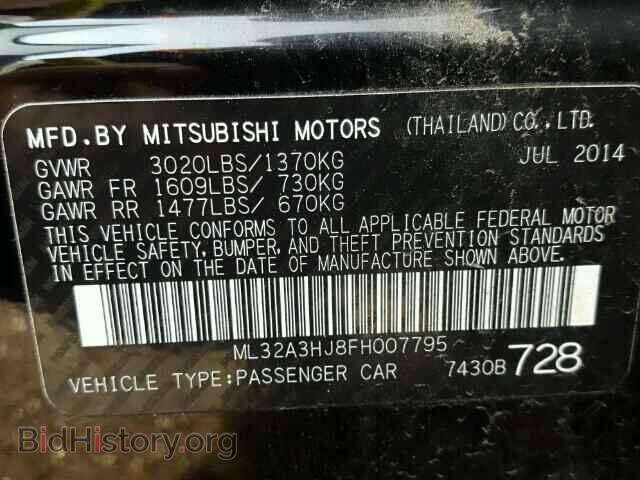 2015 MITSUBISHI MIRAGE - VIN: ML32A3HJ8FH007795 - Фото 10