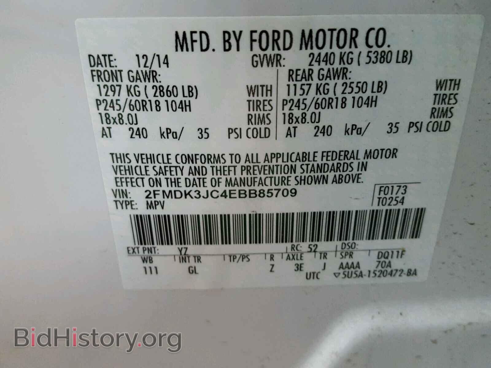 2014 FORD EDGE - VIN: 2FMDK3JC4EBB85709 - Photo 10