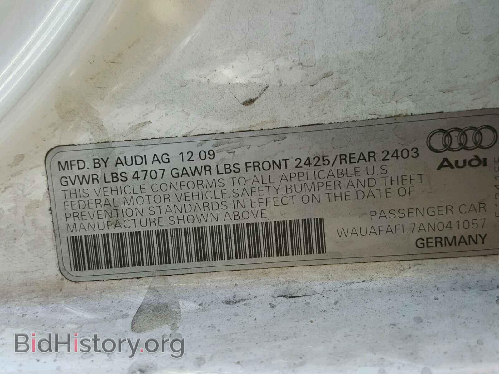 2010 AUDI A4 - VIN: WAUAFAFL7AN041057 - Фото 10