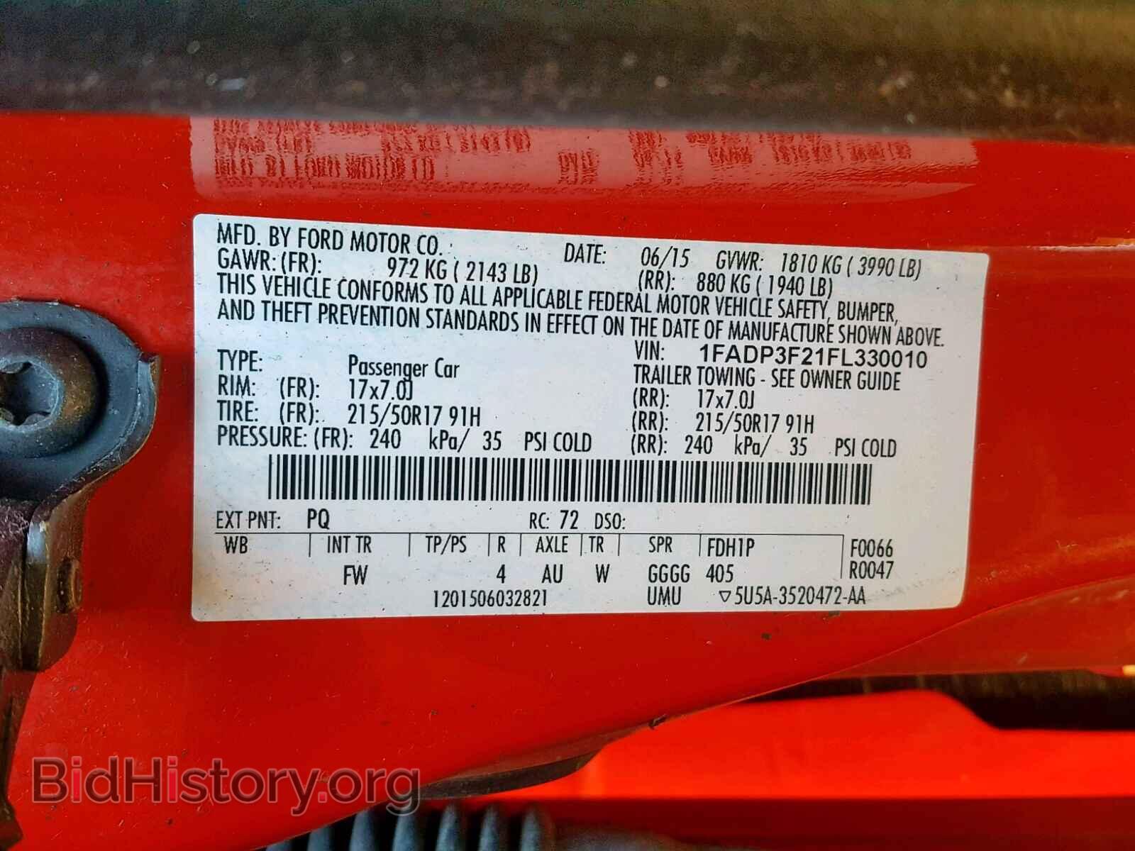 2015 FORD FOCUS SE - VIN: 1FADP3F21FL330010 - Фото 10