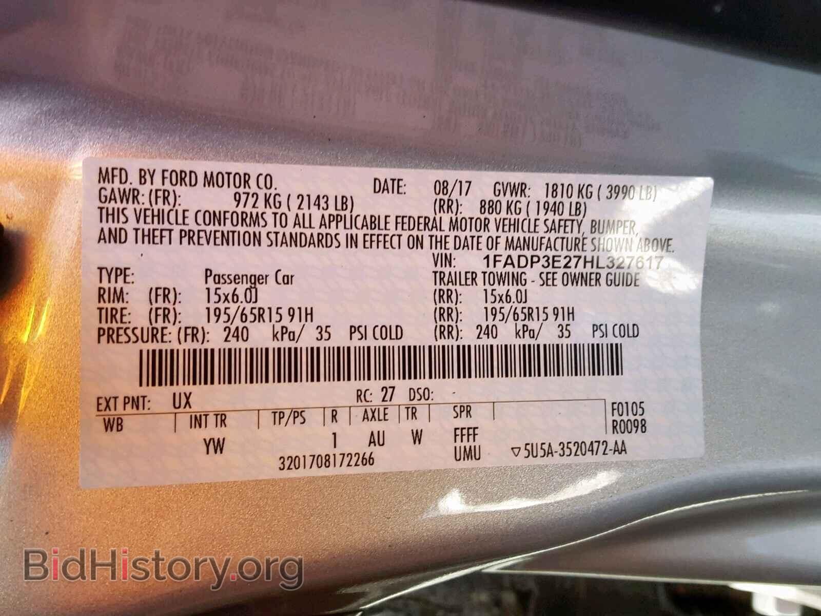 2017 FORD FOCUS - VIN: 1FADP3E27HL327617 - Фото 10