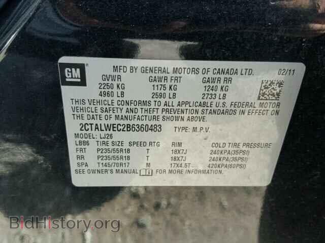 2011 GMC TERRAIN - VIN: 2CTALWEC2B6360483 - Photo 10