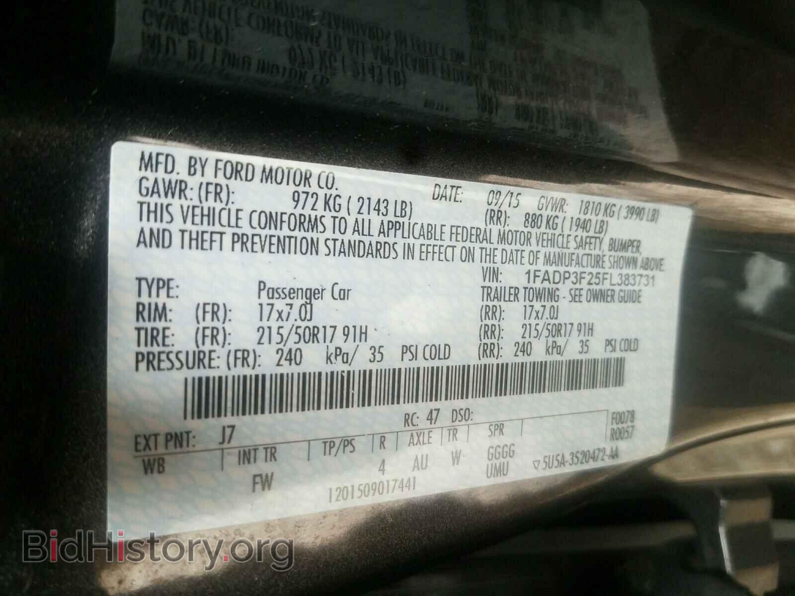 2015 FORD FOCUS - VIN: 1FADP3F25FL383731 - Фото 10