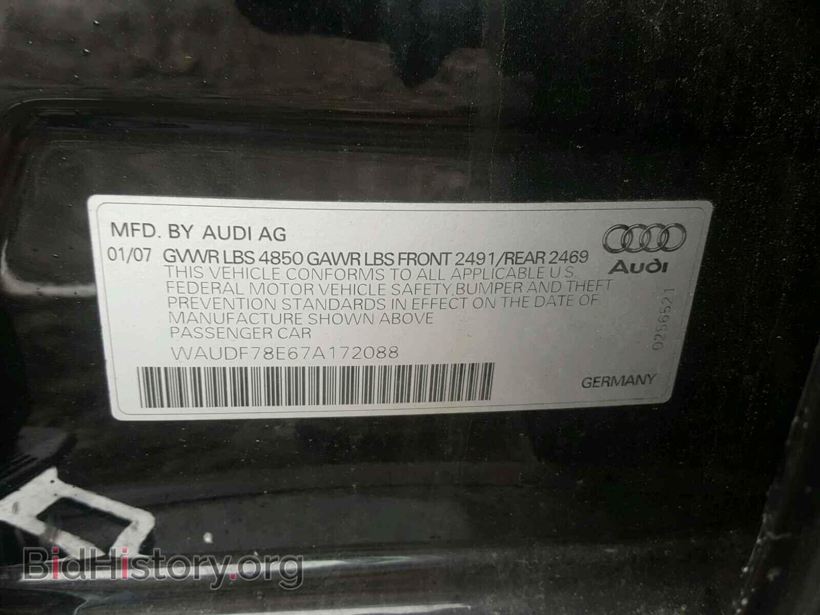 2007 AUDI A4 - VIN: WAUDF78E67A172088 - Photo 10