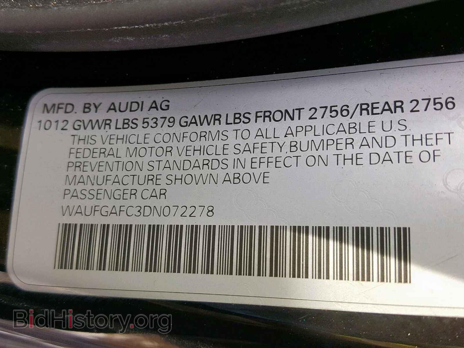 2013 AUDI A6 - VIN: WAUFGAFC3DN072278 - Фото 10