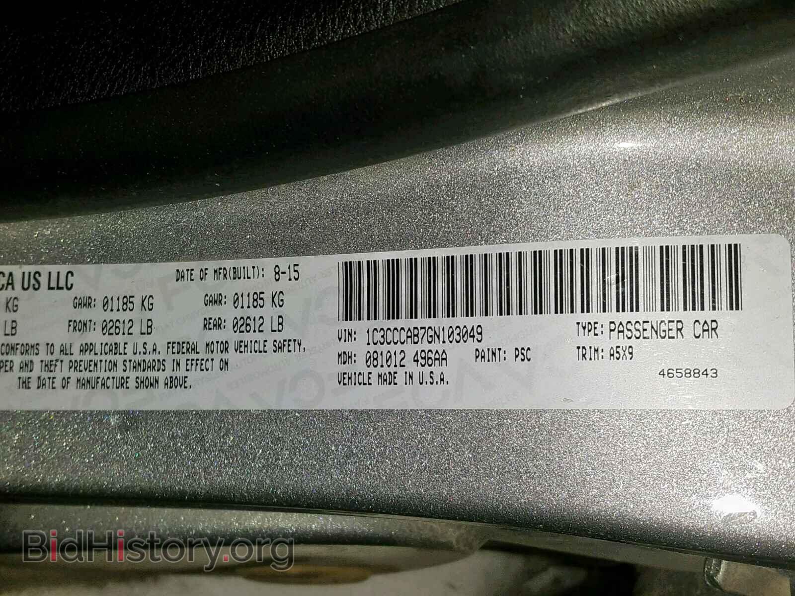 2016 CHRYSLER 200 - VIN: 1C3CCCAB7GN103049 - Photo 10