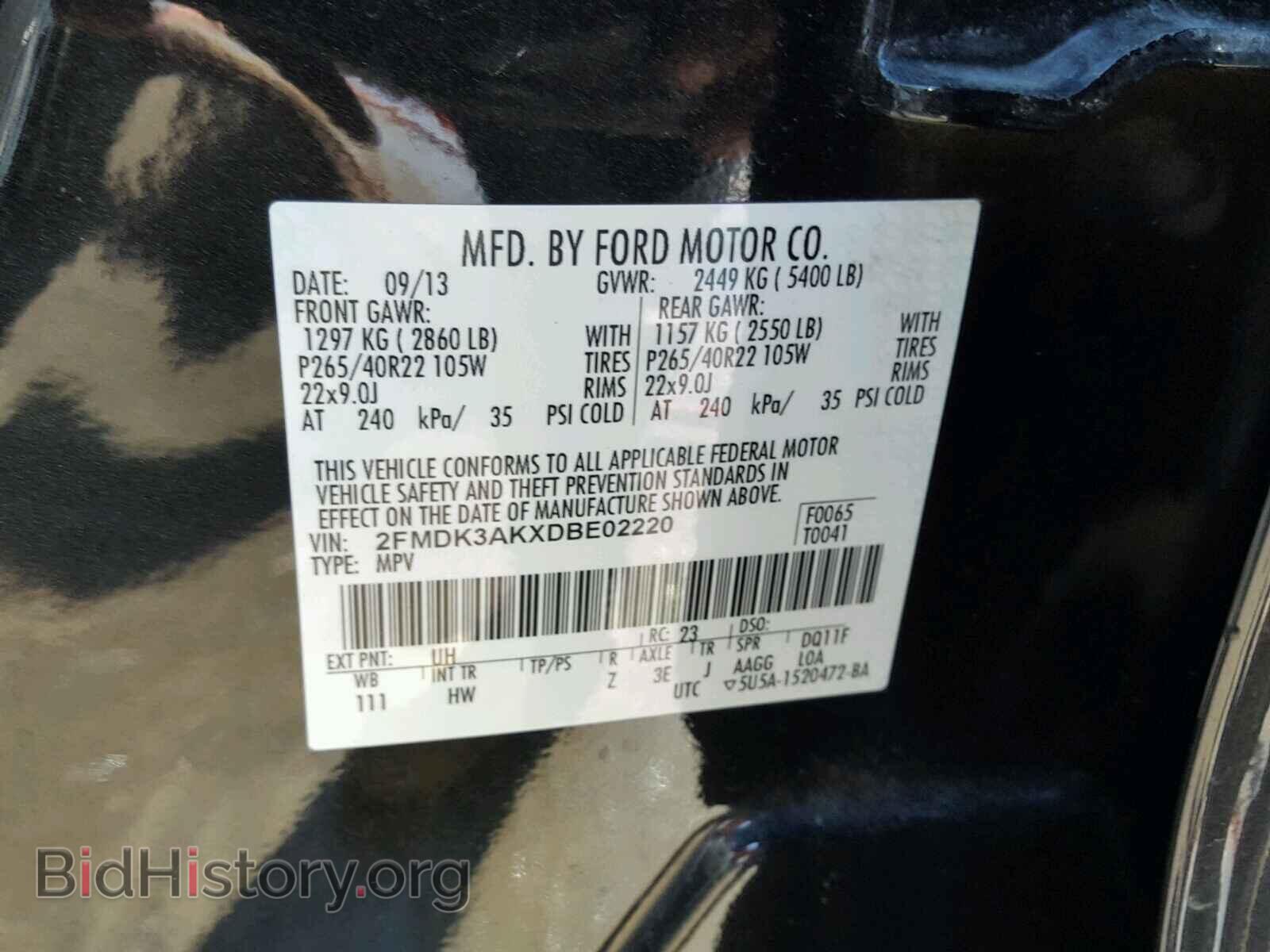 2013 FORD EDGE - VIN: 2FMDK3AKXDBE02220 - Photo 10