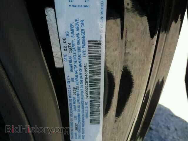 2000 VOLKSWAGEN BEETLE - VIN: 3VWDD21C6YM469951 - Фото 9