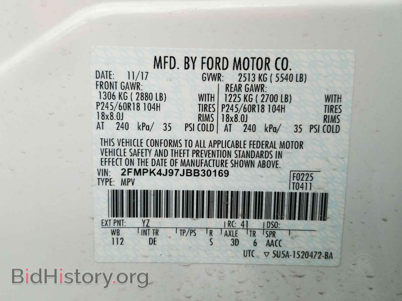 2018 FORD EDGE - VIN: 2FMPK4J97JBB30169 - Фото 10