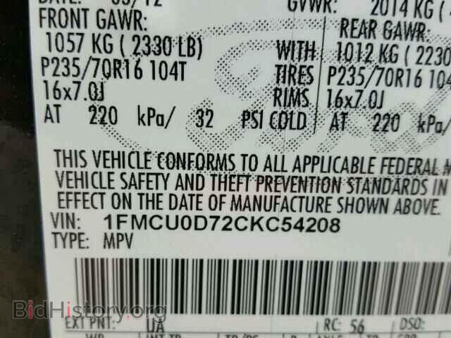 2012 FORD ESCAPE - VIN: 1FMCU0D72CKC54208 - Photo 10