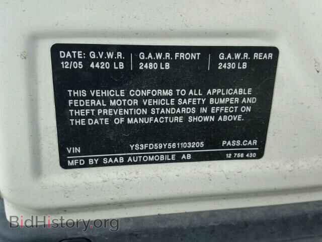 2006 SAAB 9-3 BASE - VIN: YS3FD59Y561103205 - Фото 10