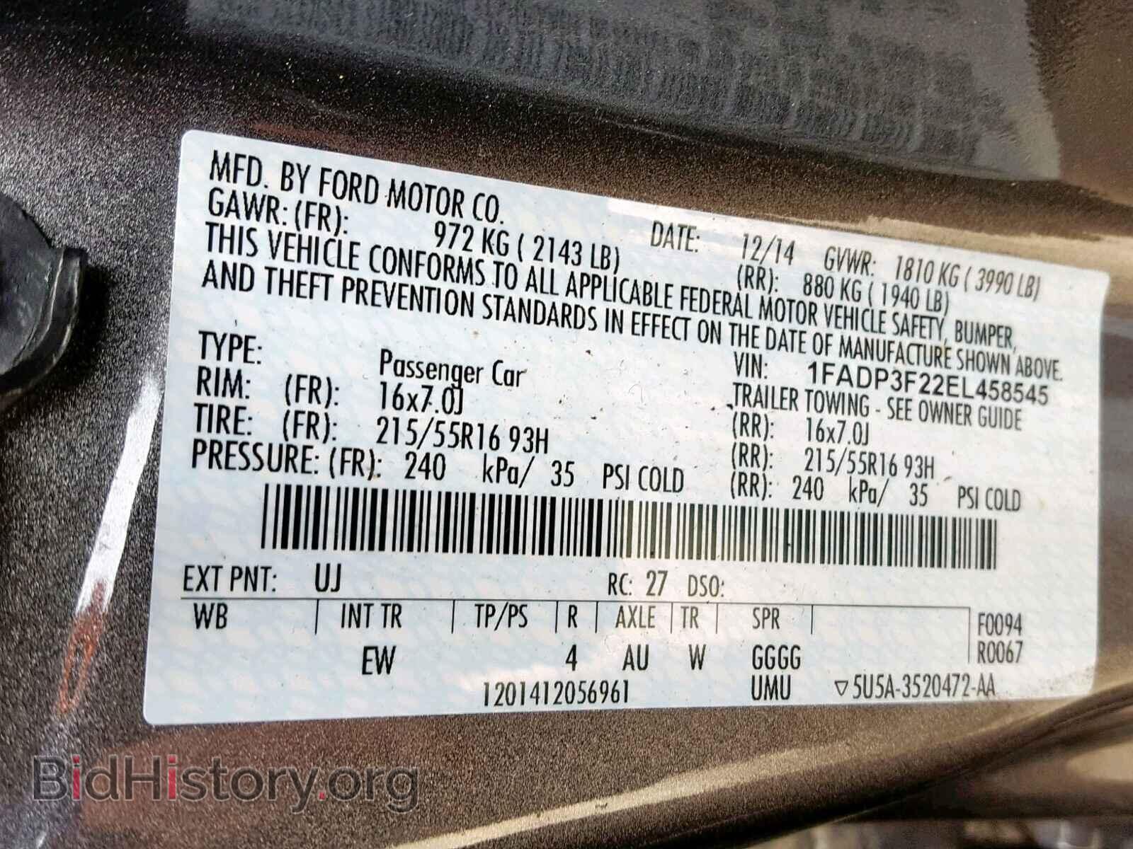 2014 FORD FOCUS SE - VIN: 1FADP3F22EL458545 - Фото 10