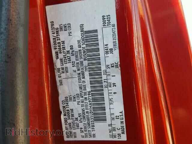 2000 FORD ECONOLINE - VIN: 1FBSS31L0YHA97196 - Photo 10