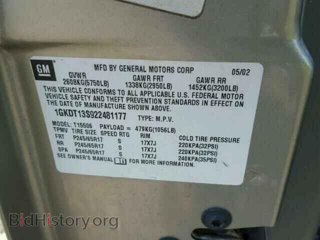 2002 GMC ENVOY - VIN: 1GKDT13S922481177 - Фото 10