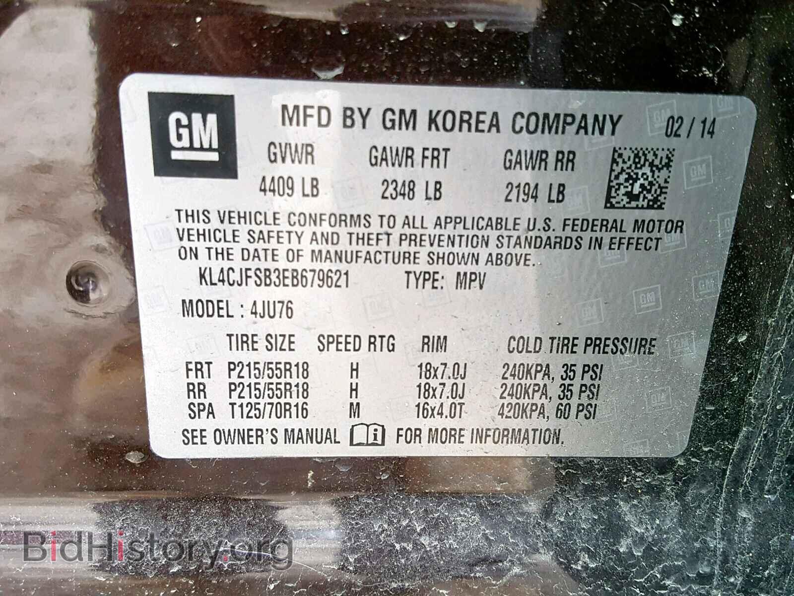 2014 BUICK ENCORE CON - VIN: KL4CJFSB3EB679621 - Photo 10