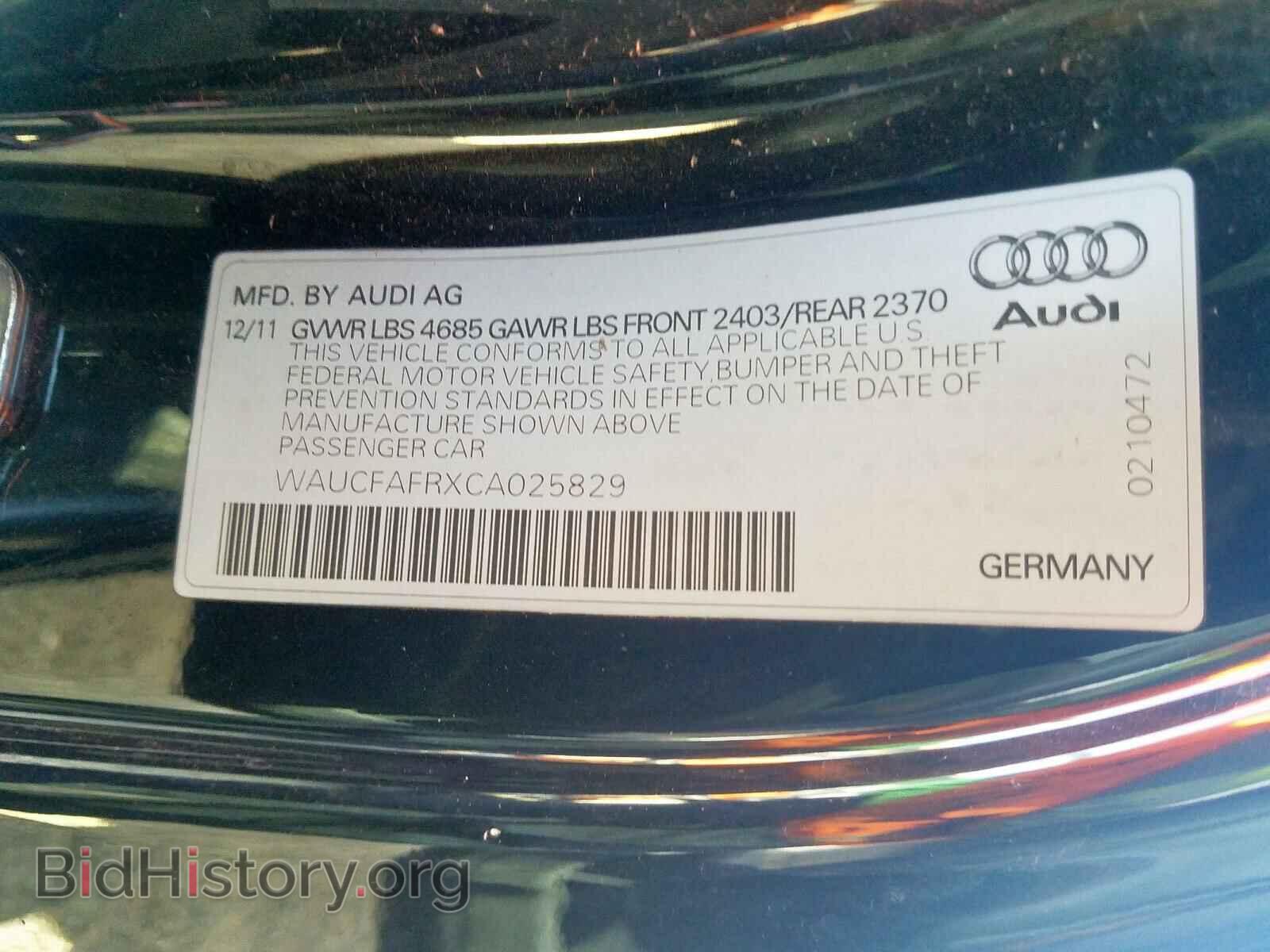 2012 AUDI A5 - VIN: WAUCFAFRXCA025829 - Фото 10