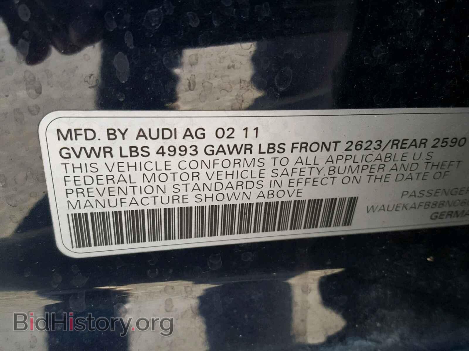 2011 AUDI A6 - VIN: WAUEKAFB8BN060433 - Фото 10