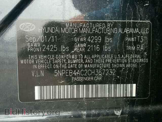2012 HYUNDAI SONATA - VIN: 5NPEB4AC2CH367232 - Photo 10