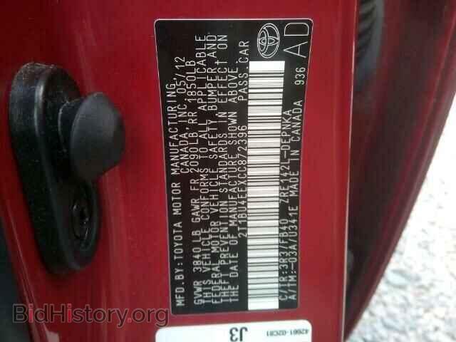 2012 TOYOTA COROLLA - VIN: 2T1BU4EEXCC872396 - Фото 10