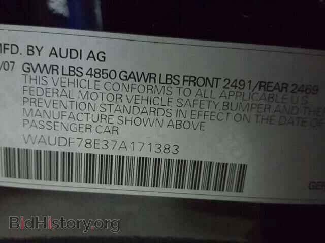 2007 AUDI A4 - VIN: WAUDF78E37A171383 - Фото 10