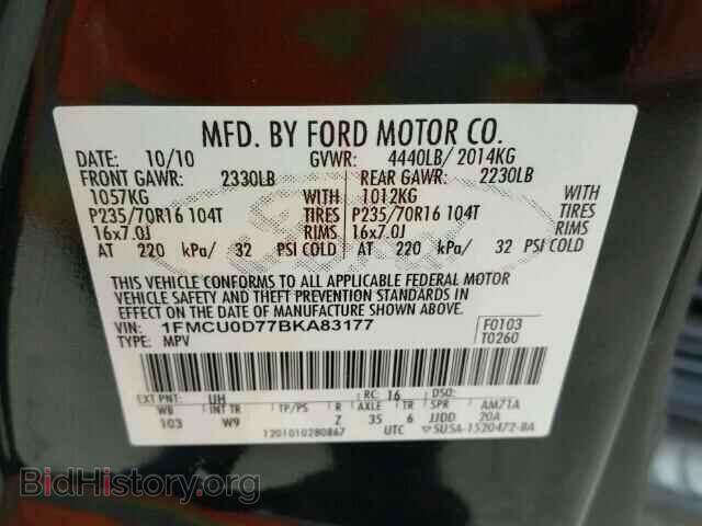 2011 FORD ESCAPE - VIN: 1FMCU0D77BKA83177 - Photo 10