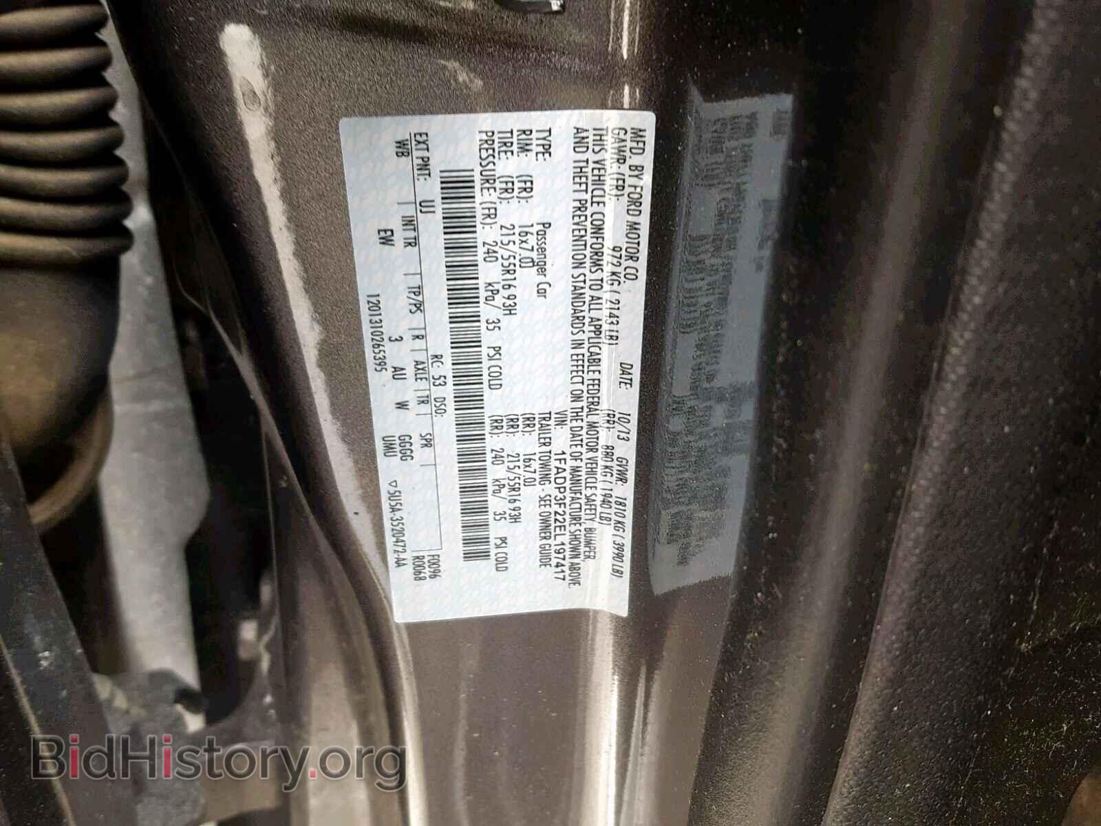2014 FORD FOCUS SE - VIN: 1FADP3F22EL197417 - Фото 10