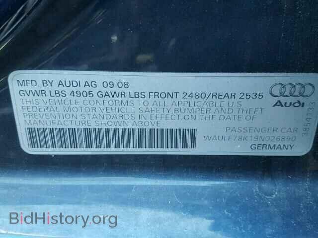 2009 AUDI A4 - VIN: WAULF78K19N026890 - Фото 10