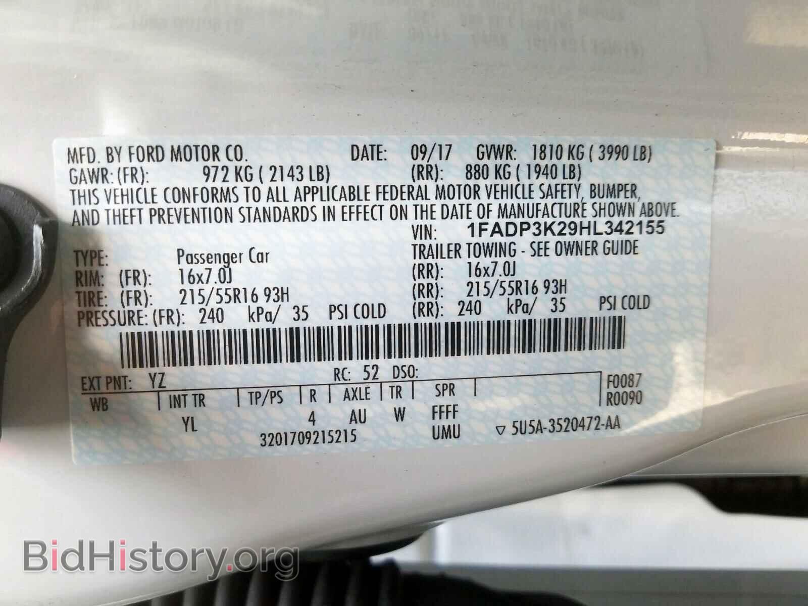 2017 FORD FOCUS - VIN: 1FADP3K29HL342155 - Photo 10