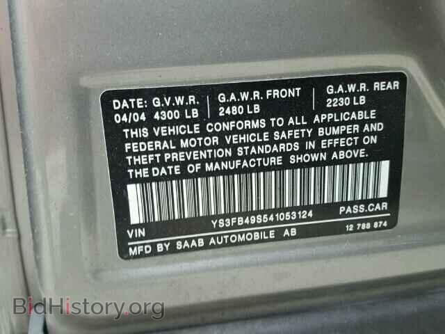 2004 SAAB 9 3 - VIN: YS3FB49S541053124 - Фото 10