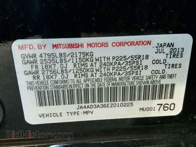 2014 MITSUBISHI OUTLANDER - VIN: JA4AD3A36EZ010225 - Фото 10