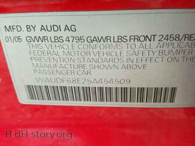 2005 AUDI A4 - VIN: WAUDF68E25A454509 - Фото 10