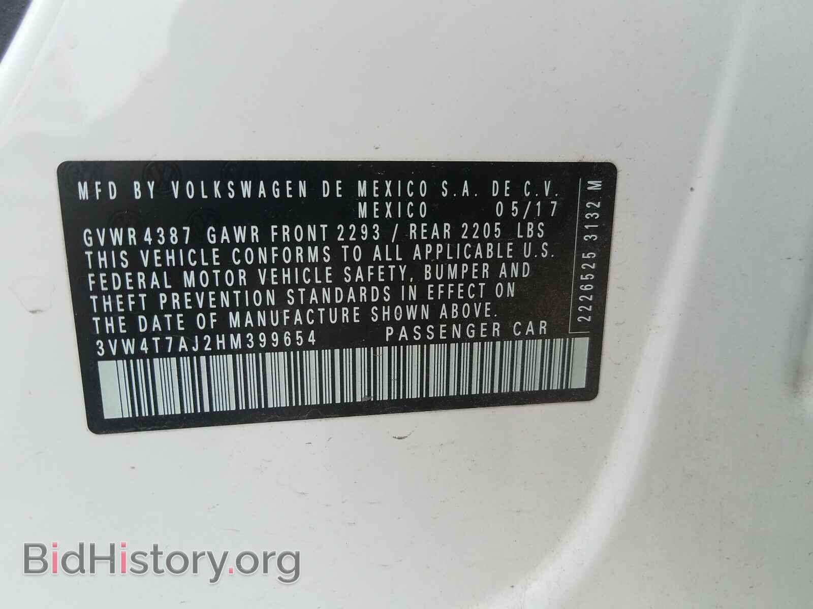 2017 VOLKSWAGEN JETTA - VIN: 3VW4T7AJ2HM399654 - Фото 10