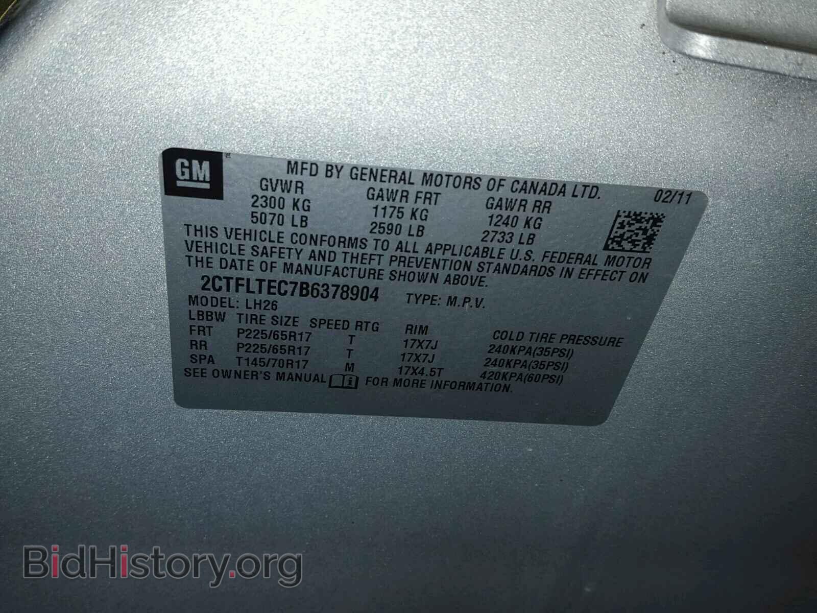 2011 GMC TERRAIN - VIN: 2CTFLTEC7B6378904 - Photo 10